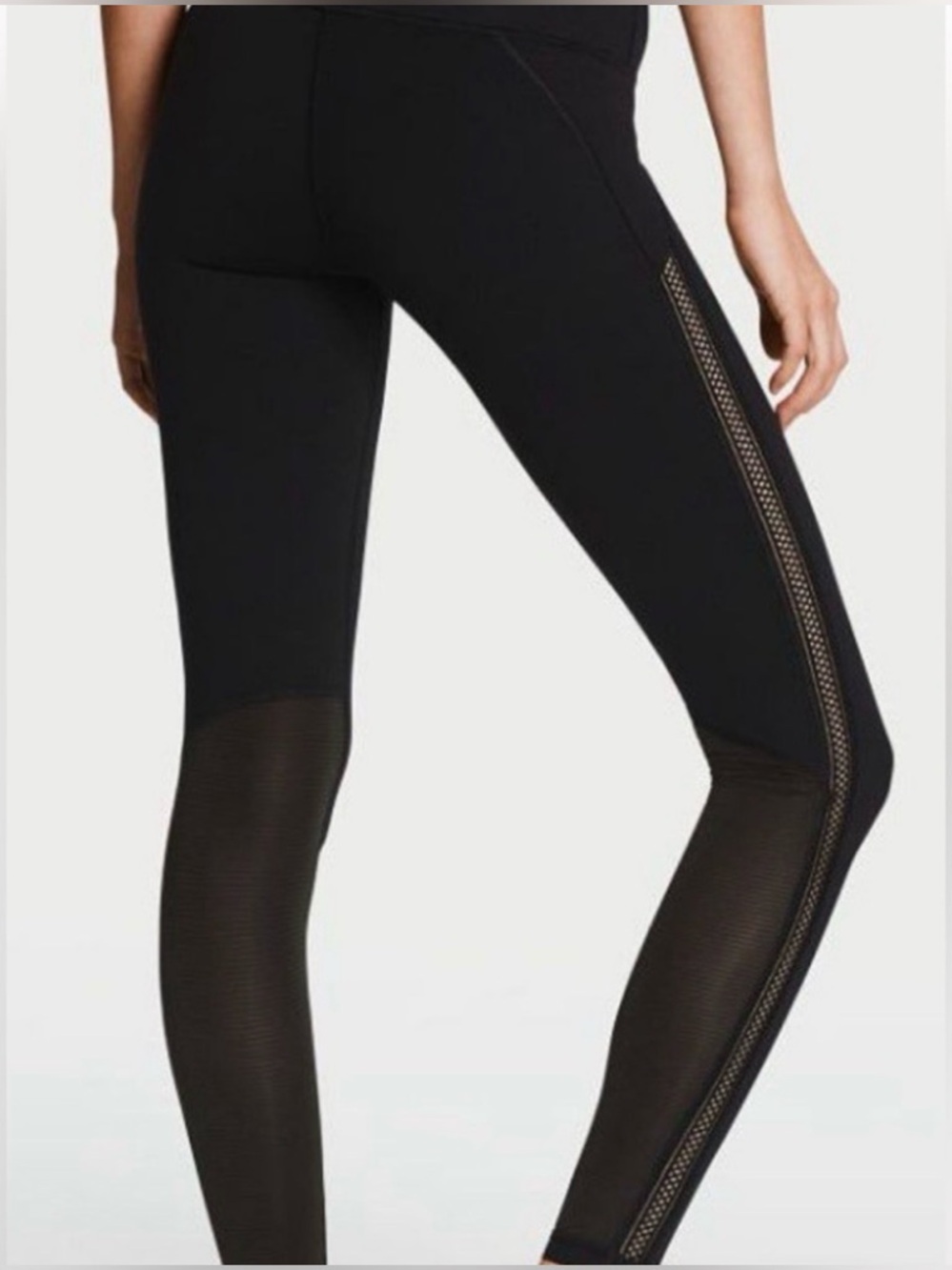 Victoria Secret Knockout Tight Sport NWOT Sz S Black Side Leg Lace Up Detail